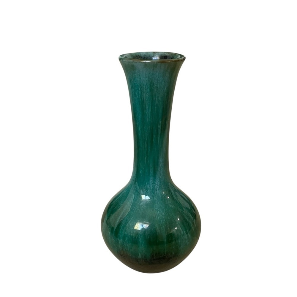 BLUE MOUNTAIN POTTERY Vintage MCM Hand Made Vase Teal